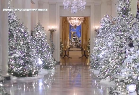 Primul Crăciun la Casa Albă pentru Donald Trump. Melania Trump a decorat personal reşedinţa preşedintelui