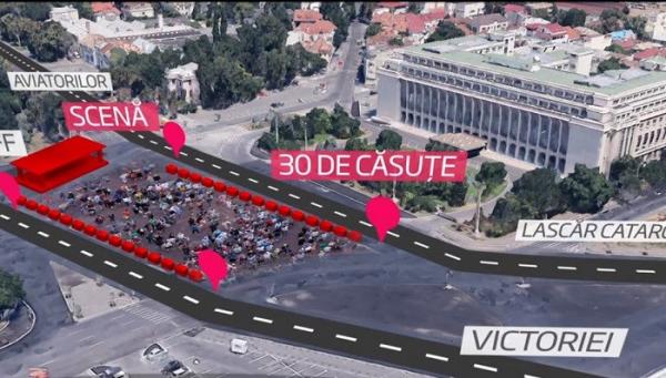 Protestatarii din Piaţa Victoriei sunt blocaţi în luna decembrie de Târgul de Crăciun pe care Primăria capitalei îl va organiza în faţa Guvernului