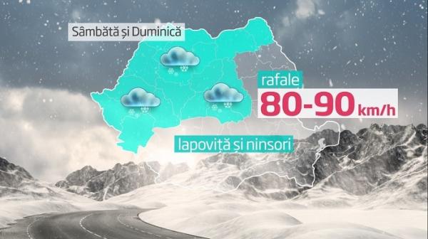 Vremea se răceşte dramatic în weekend. Meteorologii anunţă vânt, ploi şi chiar ninsoare