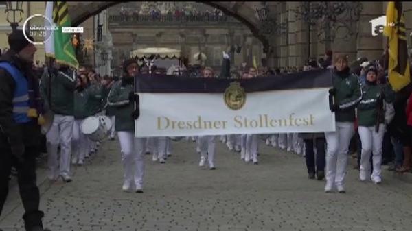 Cozonac de Crăciun de câteva tone, prezentat la Târgul de Crăciun din Dresda