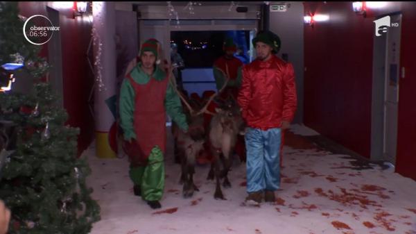 Moş Crăciun a venit tocmai din Laponia şi a împărţit sute de cadouri copiilor din trustul Intact Media