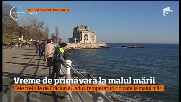 Vreme de primăvară la malul mării, în toiul iernii! Temperaturile ridicate i-a scos din case pe constănţenii (Video)