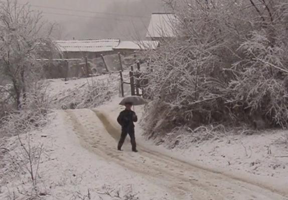 Localnicii unui sat din Argeş trec, de 60 de ani, printr-o gârlă, în drum spre casă