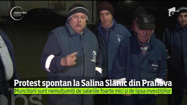 Minerii din Salina Slănic au declanşat o grevă spontană