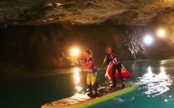 Concurs inedit de paddle-boarding pe un lac subteran din Alpii Elveţieni
