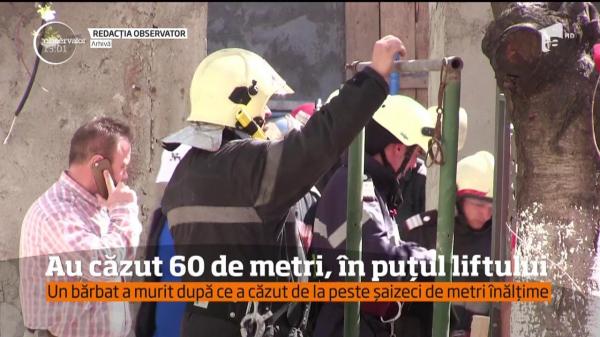 Doi muncitori au căzut în gol de pe o clădire din Bucureşti, în puțul liftului! Unul dintre bărbați a murit