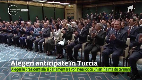 Liderul turc Regep Erdogan a convocat alegeri prezidenţiale anticipate, cu un an înainte de termen