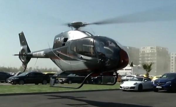 Anchetă, după ce un elicopter a aterizat în parcarea unui club din Mamaia. Un taximetrist spune că a fost la un pas de moarte