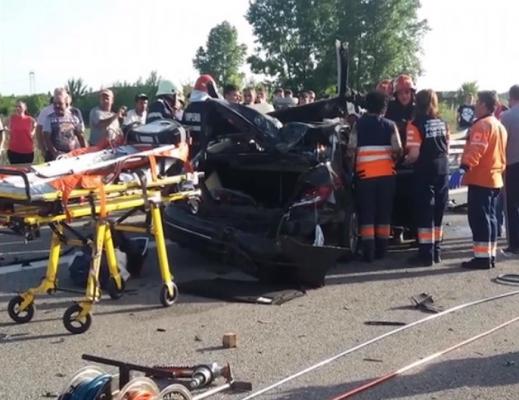 Accidente în lanț, un mort și opt răniți, pe autostrada Bucureşti - Piteşti