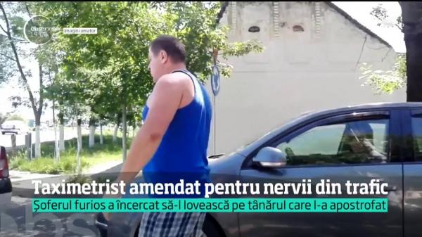 Un taximetrist din Timișoara își iese din fire și începe să distrugă o mașină (Video)