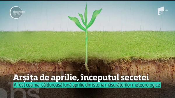 Arșița de aprilie anunţă secetă mare. Metorologii avertizează agricultorii să folosească raţional apa la culturi
