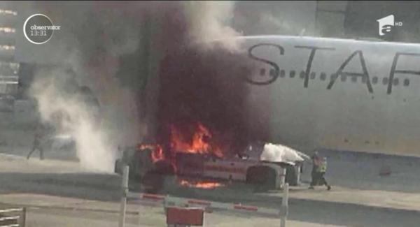 6 persoane tratate de medici după incendiul dintr-un avion, pe Aeroportul din Frankfurt