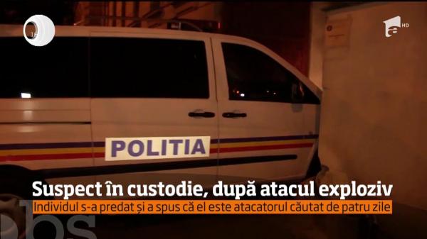 Suspect în custodie, după atacul exploziv. Individul s-a predat și a spus că el este atacatorul căutat de patru zile