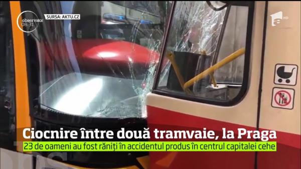 Ciocnire între două tramvaie, la Praga