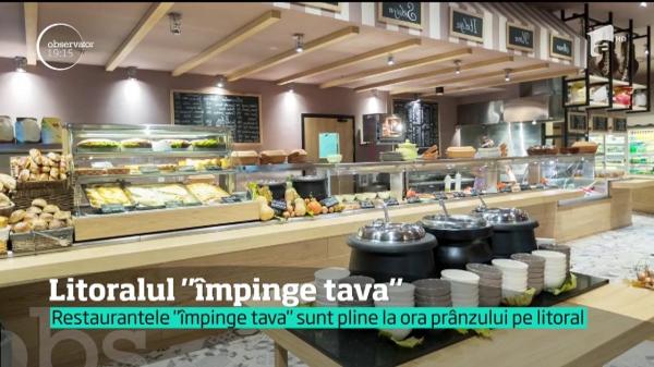 Restaurantele "împinge tava" sunt pline la ora prânzului pe litoral