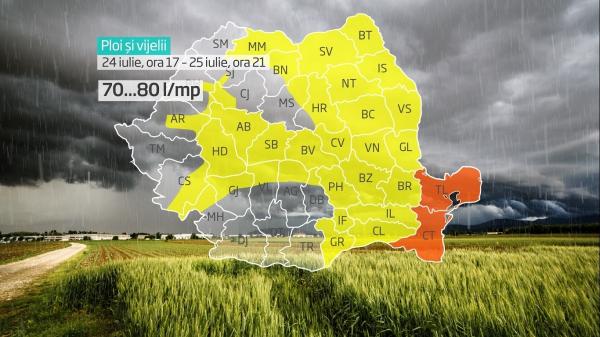 Un ciclon din Marea Neagră, cauza precipitaţiilor record care lovesc România