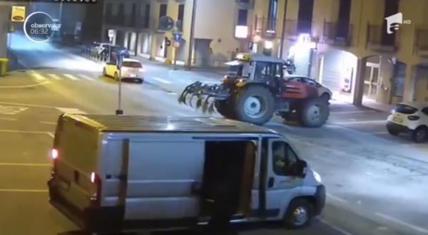 Ingeniozitatea hoţilor nu are limite! În Italia, şapte români au fost puşi sub urmărire după o serie de jafuri cu tractorul