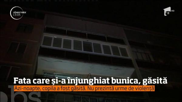 Copila de 13 ani din Oradea care şi-a înjunghiat bunica şi apoi a dispărut a fost găsită teafără