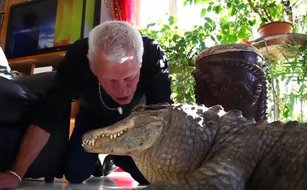 Un francez trăieşte cu 400 de reptile în casă! Împarte camera de zi cu un crocodil de doi metri