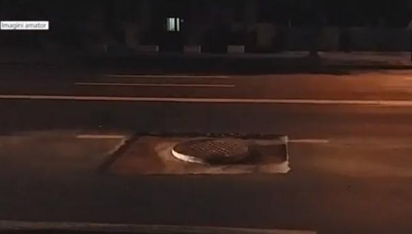Imaginile zilei vin de la Braşov. Coloană de maşini avariate, după ce o groapă imensă a fost lăsată nesemnalizată (Video)