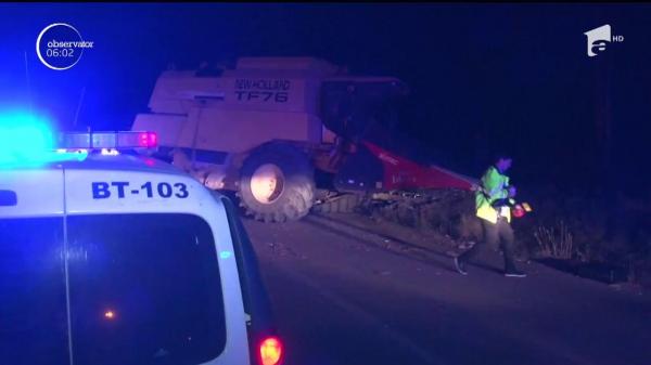 Bărbat din Botoșani, în stare gravă după ce a fost spulberat de un utilaj agricol, în timp ce se afla pe scuter