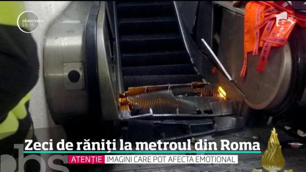 Zeci de răniți la metroul din Roma, după ce o scară rulantă a cedat