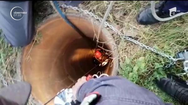 Misiune contracronometru în Arges, pentru scoaterea unui cățel dintr-un canal