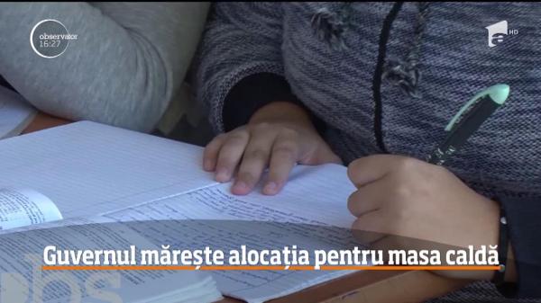Guvernul mărește alocația pentru programul ”Masa caldă” la zece lei