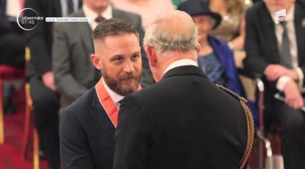 Tom Hardy a fost decorat de Prințul Charles! Actorul a devenit Comandor al Imperiului Britanic
