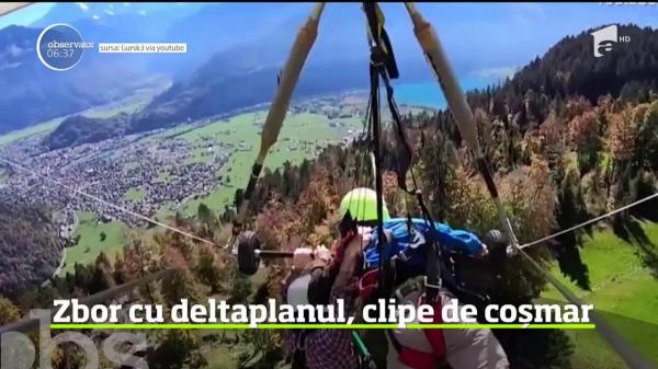 Coşmar pentru un turist, în Elveţia care a vrut să zboare cu deltaplanul. Instructorul a uitat să ataşeze echipamentul de siguranţă