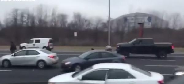 Haos pe o autostradă din Statele Unite, după ce un şofer de transport valori a pierdut sute de bancnote pe drum