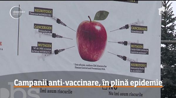 În plină epidemie de gripă, în mai multe localităţi au apărut panouri anti-vaccinare