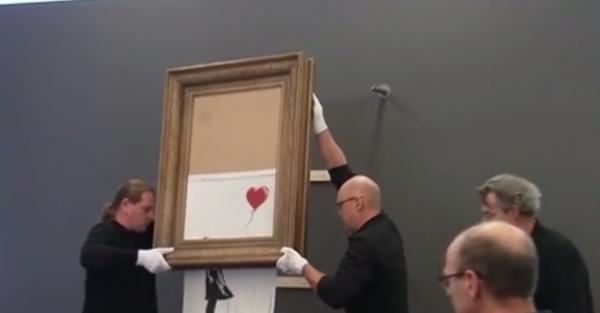 Pictura autodistrus a lui Bansky, expusă la un muzeu din Germania