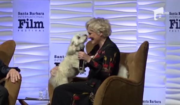 Actrița Glenn Close a venit cu cățelul la festivalul de film de la Santa Barbara