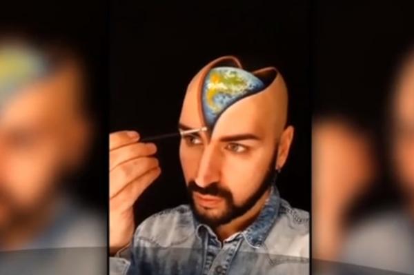 Un italian a dus machiajul la un alt nivel. Artistul creează picturi 3D pe faţă