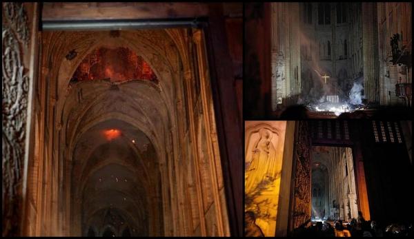 Primele imagini din interiorul catedralei Notre Dame arată amploarea dezastrului (Video)