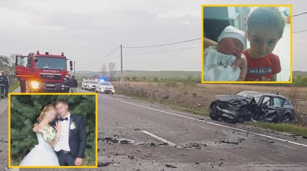 Părinții care și-au pierdut ambii copii în Sâmbăta Mare, la Huedin, îi duceau la bunici pe cei mici