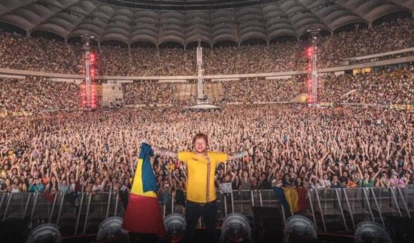 Ed Sheeran a postat pe Instagram imagini de la concertul din Bucureşti