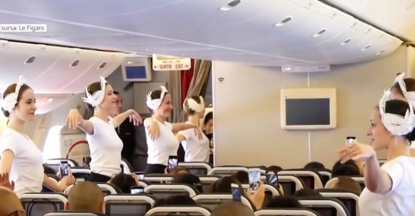Pasagerii unei curse între Şanghai şi Paris au avut parte de o surpriză oferită de mai multe balerine ale Operei pariziene