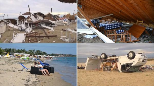Români prinși în furtuna de la Halkidiki: ”Am zis că e cutremur, am zis că vine un tsunami”