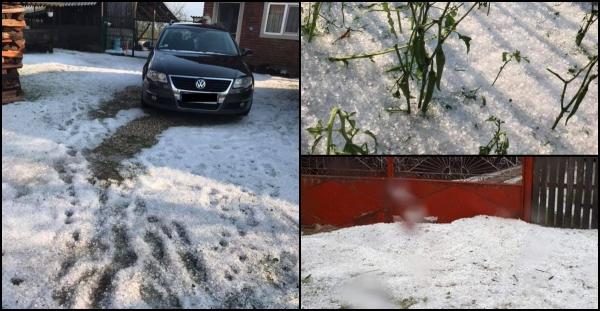 O ploaie cu gheaţă a făcut prăpăd în Argeş, în doar câteva minute