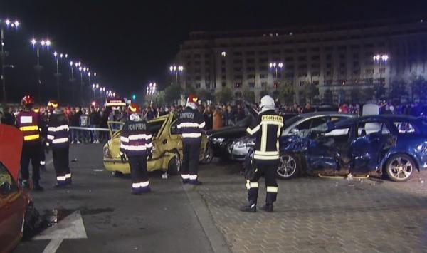 Noapte cu accidente în serie în București. 8 persoane au fost rănite