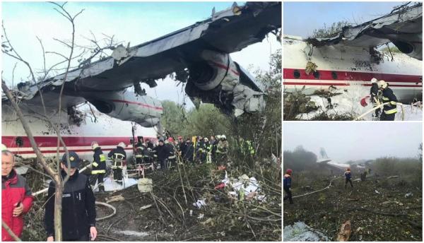 Cel puţin patru morţi, după ce un avion s-a prăbuşit în Ucraina, la Lviv, în timpul unei aterizări de urgenţă (Video)