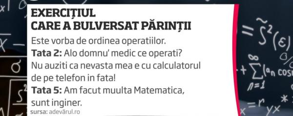 Părinți zăpăciți pe un grup de WhatsApp, din cauza unui exercițiu de matematică pentru clasa a 4-a
