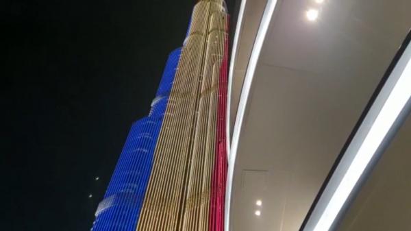 Ziua Națională a României, marcată la cea mai înaltă clădire din lume