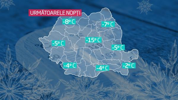 Ger peste România! Urmează nopți cu aer polar, temperaturile scad brusc