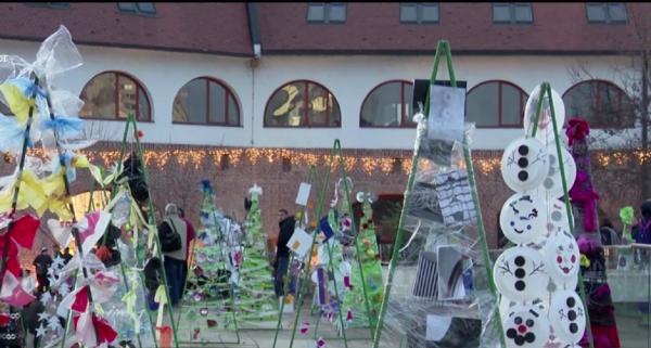 Brazi din materiale reciclabile, creaţia elevilor unor şcoli din Timişoara