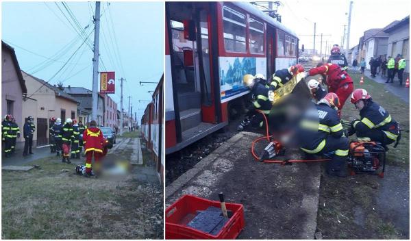 Bătrână ucisă de tramvai, la Arad, în timp ce încerca să coboare (Video)