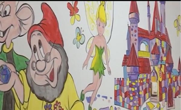 Pereţii spitalului din Târgu Jiu, pictaţi cu cele mai îndrăgite personaje din desenele animate
