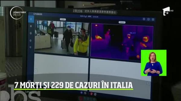 Alertă de coronavirus în Italia. Şapte persoane au murit, 229 sunt ifnectate